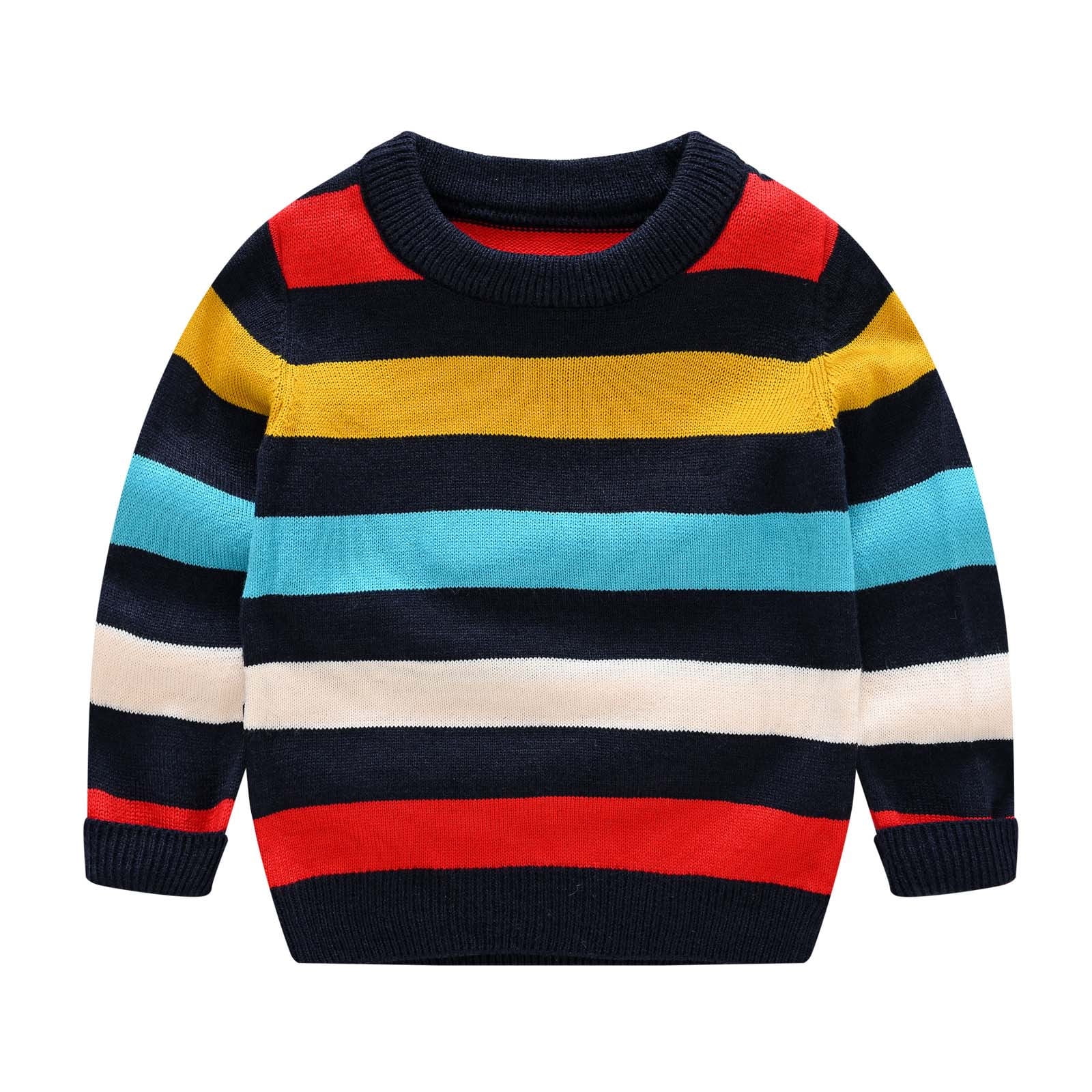 Sweaters for Kids Casual Fall Winter Warm Boys Girls Round Neck