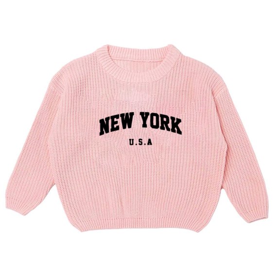 Sweaters for Kids Crewneck Long Sleeve Pattern Pullover Sweater Warm Baby Girl Fall Outfits Boy Outfits 12-18 Months