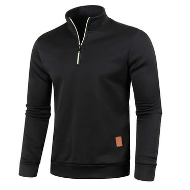 Sweaters for Men Autumn and Winter Zipper Neck Long Sleeve Solid Color Fashion Sweaters