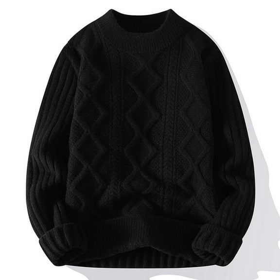 Sweaters for Men Fashion Casual Solid Color Simple Crew Neck Solid Color Long Sleeve Sweaters