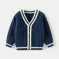 thumbnail image 1 of Sweaters for Toddler Girls Long Sleeve Button Up Navy Knit Cardigan Sweater Warm Fall Winter Clothes 18-24 Months Sweater, 1 of 3