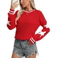 thumbnail image 1 of Sweaters for Women 2024 Trendy Elbow Star Printed Crewneck Sweater Casual Lightweight Knitted Pullover Sweater Shermie, 1 of 6