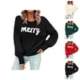 thumbnail image 1 of Sweaters for Women 2025 Christmas Merry Fall Winter Long Sleeve Crewneck Festive Jumper Top Womens Pullover Sweaters, 1 of 8