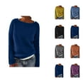 thumbnail image 1 of Sweaters for Women 2025 Fall Winter Long Sleeve Boat Neck Basic Knitted Sweater Jumper Top Womens Pullover Sweaters, 1 of 6