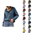 thumbnail image 1 of Sweaters for Women 2025 Fall Winter Long Sleeve Button Ruffle Crewneck Casual Knit Jumper Top Womens Pullover Sweaters, 1 of 6