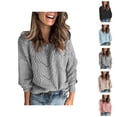 thumbnail image 1 of Sweaters for Women 2025 Fall Winter Long Sleeve Crewneck Hollow Out Knit Sweater Jumper Top Womens Pullover Sweaters, 1 of 6