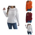 thumbnail image 1 of Sweaters for Women 2025 Fall Winter Long Sleeve Crewneck Hollow Out Knitted Jumper Top Womens Pullover Sweaters, 1 of 7