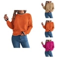 thumbnail image 1 of Sweaters for Women 2025 Fall Winter Long Sleeve Crewneck Knit Casual Sweater Jumper Top Womens Pullover Sweaters, 1 of 4