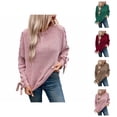 thumbnail image 1 of Sweaters for Women 2025 Fall Winter Long Sleeve Crewneck Loose Casual Knitted Jumper Tops Bow Womens Pullover Sweaters, 1 of 8