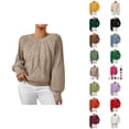 thumbnail image 1 of Sweaters for Women 2025 Fall Winter Long Sleeve Crewneck Ribbed Knit Casual Jumper Top Womens Pullover Sweaters, 1 of 6