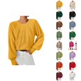 thumbnail image 1 of Sweaters for Women 2025 Fall Winter Long Sleeve Crewneck Ribbed Knit Casual Jumper Top Womens Pullover Sweaters, 1 of 4