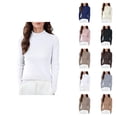 thumbnail image 1 of Sweaters for Women 2025 Fall Winter Long Sleeve Half Turtleneck Slim Fit Knit Jumper Tops Womens Pullover Sweaters, 1 of 5