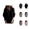 thumbnail image 1 of Sweaters for Women 2025 Fall Winter Long Sleeve Lapel Casual Knitted Jumper Tops Womens Pullover Sweaters, 1 of 6