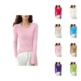 thumbnail image 1 of Sweaters for Women 2025 Fall Winter Long Sleeve Round Neck Slim Fit Knit Jumper Tops Womens Pullover Sweaters, 1 of 4