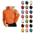 thumbnail image 1 of Sweaters for Women 2025 Fall Winter Long Sleeve Turtleneck Slim Fit Jumper Bottoming Shirt Womens Pullover Sweaters, 1 of 5