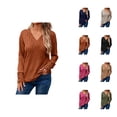 thumbnail image 1 of Sweaters for Women 2025 Fall Winter Long Sleeve V-Neck Casual Ribbed Knit Jumper Tops Womens Pullover Sweaters, 1 of 7
