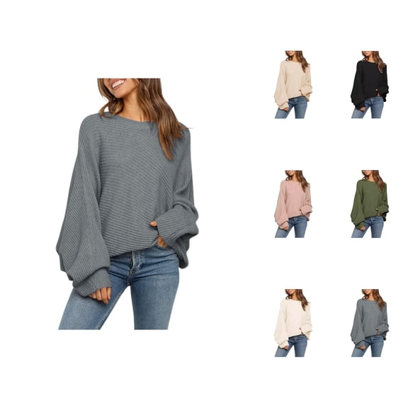 Sweaters for Women 2025 Fall Winter Oversized Batwing Sleeve Crewneck Knit Jumper Tops Womens Pullover Sweaters