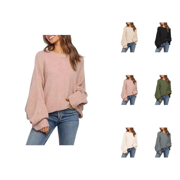 Sweaters for Women 2025 Fall Winter Oversized Batwing Sleeve Crewneck Knit Jumper Tops Womens Pullover Sweaters