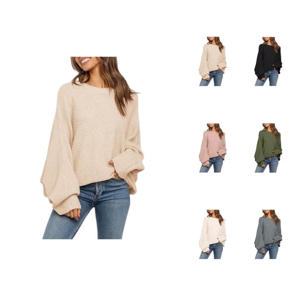 Sweaters for Women 2025 Fall Winter Oversized Batwing Sleeve Crewneck Knit Jumper Tops Womens Pullover Sweaters