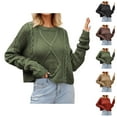 thumbnail image 1 of Sweaters for Women 2025 Fall Winter Oversized Long Sleeve Cropped Knit Jumper Top Womens Pullover Sweaters, 1 of 6