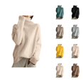thumbnail image 1 of Sweaters for Women 2025 Fall Winter Oversized Long Sleeve High Neck Thickened Knit Jumper Top Womens Pullover Sweaters, 1 of 6