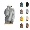 thumbnail image 1 of Sweaters for Women 2025 Fall Winter Oversized Long Sleeve High Neck Thickened Knit Jumper Top Womens Pullover Sweaters, 1 of 6