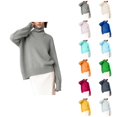 thumbnail image 1 of Sweaters for Women 2025 Lightweight Long Sleeve Turtleneck Knit Sweater Jumper Top Womens Pullover Sweaters, 1 of 7