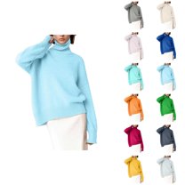 Sweaters for Women 2025 Lightweight Long Sleeve Turtleneck Knit Sweater Jumper Top Womens Pullover Sweaters