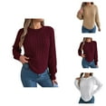 thumbnail image 1 of Sweaters for Women 2025 Long Lattern Sleeve Crewneck Knit Sweater Casual Jumper Top Womens Pullover Sweaters, 1 of 4