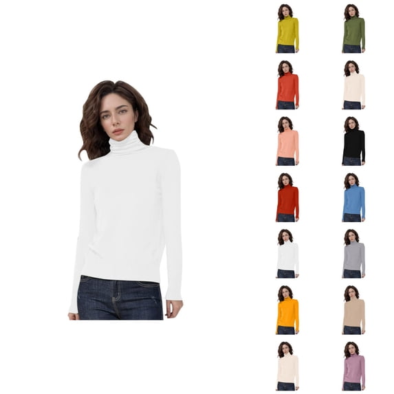 Sweaters for Women 2025 Long Lattern Sleeve Turtleneck Loose Knit Tunic Jumper Top Womens Pullover Sweaters
