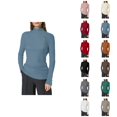 thumbnail image 1 of Sweaters for Women 2025 Long Sleeve Half Turtleneck Button Ribbed Knit Sweater Jumper Top Womens Pullover Sweaters, 1 of 6