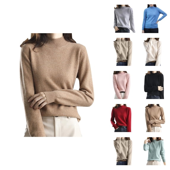 Sweaters for Women 2025 Long Sleeve High Neck Thickened Loose Jumper Bottoming Shirt Womens Pullover Sweaters