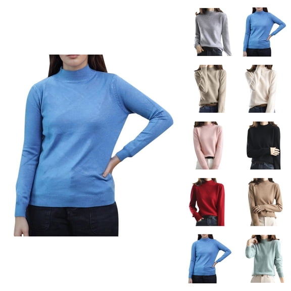 Sweaters for Women 2025 Long Sleeve High Neck Thickened Loose Jumper Bottoming Shirt Womens Pullover Sweaters