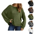 thumbnail image 1 of Sweaters for Women 2025 Oversized Fall Winter Long Sleeve Crewneck Knit Sweater Jumper Top Womens Pullover Sweaters, 1 of 6