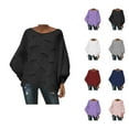 thumbnail image 1 of Sweaters for Women 2025 Oversized Hollow Out Crochet Irregular Hem Batwing Boat Neck Jumper Womens Pullover Sweaters, 1 of 5