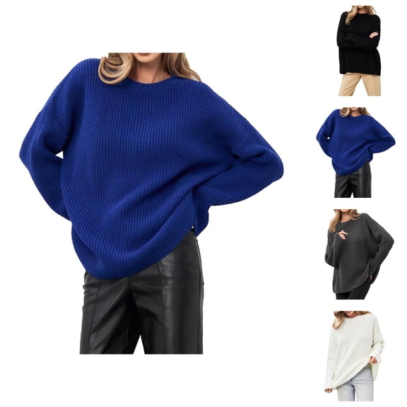 Sweaters for Women 2025 Oversized Long Sleeve Crewneck Casual Knitted Sweater Jumper Tops Womens Pullover Sweaters