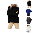 thumbnail image 1 of Sweaters for Women 2025 Oversized Long Sleeve Crewneck Casual Knitted Sweater Jumper Tops Womens Pullover Sweaters, 1 of 5