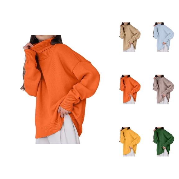 Sweaters for Women 2025 Oversized Long Sleeve Turtleneck Fall Winter Casual Knit Jumper Top Womens Pullover Sweaters