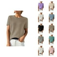 thumbnail image 1 of Sweaters for Women 2025 Short Sleeve Crewneck Lightweight Loose Summer Jumper Top Womens Pullover Sweaters, 1 of 5