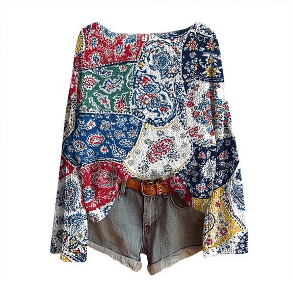 Sweaters for Women 2026 Trendy Graphic Print Long Sleeve Crew Neck Pullover Spring Fall Casual Loose Fit Tunic Tops