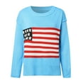 Sweaters for Women American Flag Sweater Round Neck Long Sleeve Usa