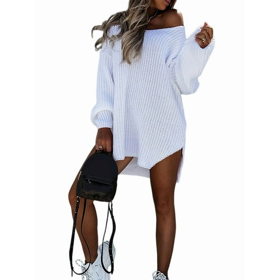 Sweaters for Women Cable Knit V Neck Solid Color Long Sleeve Casual Loose Fit Soft Pullover Tops White XXL