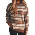 thumbnail image 1 of Sweaters for Women Casual Retro Christmas Fair Isle Crewneck Long Sleeve Print Knitted Pullover women's Tops, Tees & Blouses, 1 of 2