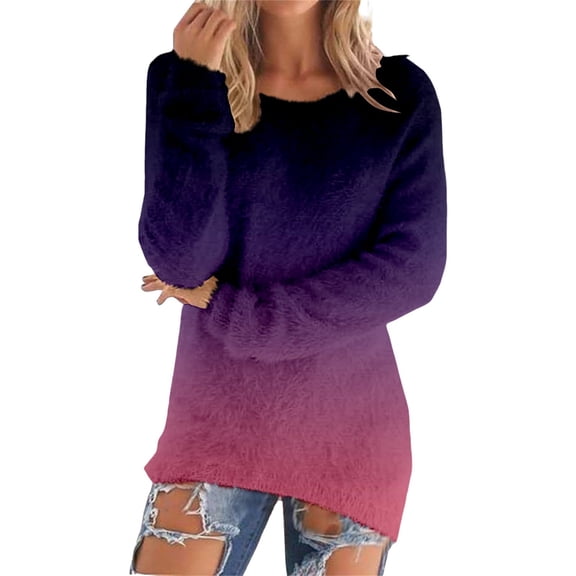 Sweaters for Women Christmas Fall and Winter Comfortable and resistant to pilling SuitablePurple S Womens Sweaters