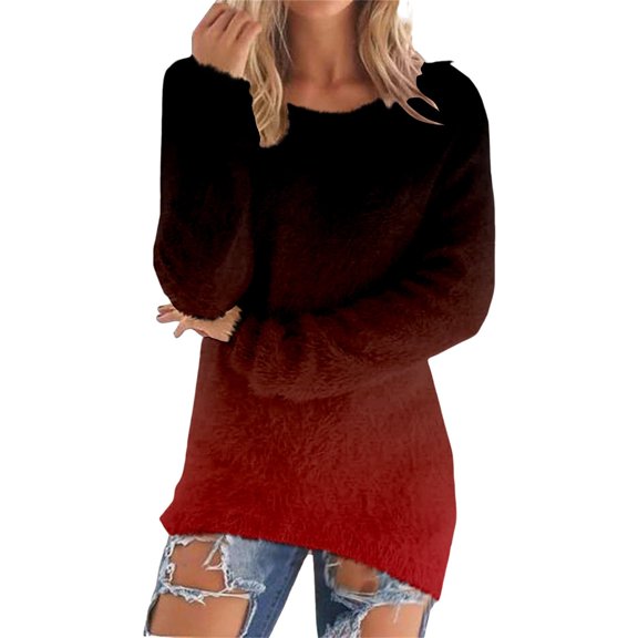 Sweaters for Women Christmas Fall and Winter Comfortable and resistant to pilling SuitableRed L Womens Sweaters