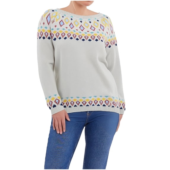 Sweaters for Women Color Block Casual Simple Long Sleeve Tops Fall Winter Round Neck Pullover Blouse Daily Wear