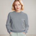 thumbnail image 1 of Sweaters for Women Cozy Crew Neck Long Sleeve Pullover Tops Sweaters Y2k Soft Lightweight Knit Sweater 2025 Light Gray S, 1 of 5