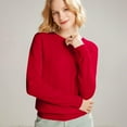 thumbnail image 1 of Sweaters for Women Crew Neck Long Sleeve Knit Tops Lightweight Soft Pullover Cozy Winter Casual Wear 2026 Red XL, 1 of 9