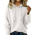 thumbnail image 1 of Sweaters for Women Crew Neck Soft Wool Hoodies Lightweight Cozy Knitted Drawstring Hooded Pullover, 1 of 5
