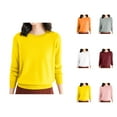 thumbnail image 1 of Sweaters for Women, Crew Neck Sweaters for Women, Solid Color Casual Pullover, Everyday Wear Comfort, 1 of 7